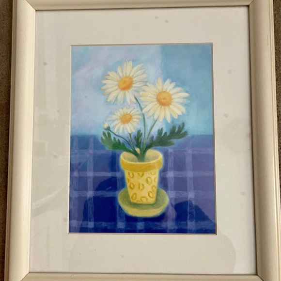 2 Daisy/Floral Prints with White Frames Artist Sue Williams - Picture 2 of 5